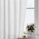 Nanspring White Linen Curtains 70 Inches Long 2 Panels Set Back Tab Rod Pocket Light Filtering Semi Sheer Linen Textured Elegant Farmhouse Airy Privacy Drapes for Bedroom Children Living Room 52x70