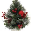 WeRChristmas 37 cm Frosted Decorated Christmas Tree with Gold Pot Table Decoration