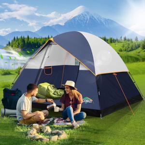 COBIZI Tents for Camping 4/6 Person Camping Tent with Rainfly and Screen, Easy Setup Lightweight Portable Waterproof Outdoor Tent with Carry Bag for Backpacking, Hiking, Family Travel (Dark Blue)