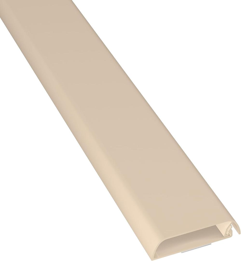 D-Line TV Wall Mount Cord Hider, Hide Mounted TV Cables, Wire Covers, Self Adhesive Cover for Cords, Paintable, Low Profile, Seamless Cable Raceway - 2.36in W x 0.59in H x 15.7in L - Beige