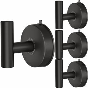 DGYB Large Suction Cup Hooks for Shower 4 Packs Black Suction Towel Hooks for Bathrooms Wall Robe Loofah Hook for Hanging