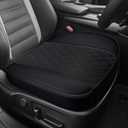 Leather Front Car Seat Cover, Anti-Slip Car Seat Bottom Covers, Full Wrapped Bottom Seat Protectors with Storage Pocket, Universal Comfortable Seat Cushion Fit Vehicles SUVs Trucks (Black)