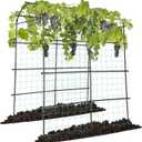 VIVOSUN 7Ft. Arch Trellis for Climbing Plants, 7 x 6 x 7ft Tall Metal Tunnel Trellis, Lightweight Metal Plant Support Archway with Nylon Netting for Climbing Vine, Vegetables, Fruits, Flowers, Black