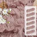 10FT 6 Pack Pink Cheesecloth Table Runner 35x120 inchs Romantic Boho Rustic Gauze Sheer Dusty Pink Cheese Cloth Table Runners for Wedding Bridal Baby Shower Tea Party Birthday Home Decorations