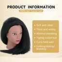 Mannequin Head with Human Hair 16'' Cosmetology Manikin Doll Head with 100% Real Human Hair Trainning Head for Hairdresser Practice Braiding Hair Styling with Clamp Stand