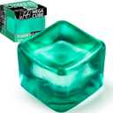 Premium MEGA Cube Extra Large Ultra-Firm Gel Squishy Fidget Toy | Stress Balls for Adults with Non-Sticky, Odor-Free Shell & Reinforced Dual Leak-Proof Seals for Heavy-Duty Use | 1-Pack Green, 2.55 inch