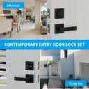 Front Door Lock Set,Keyed Alike Heavy Duty Exterior Door Lock Set,Entry Door Handle and Single Cylinder Deadbolt Combo for Office and Home Security, Reversible for Right and Left Side, Matte Black
