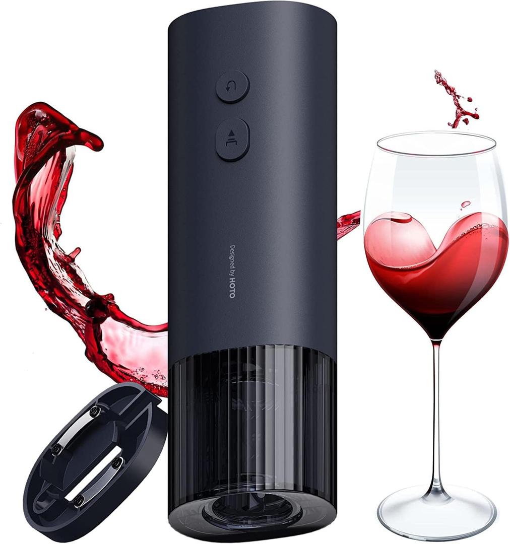 HOTO Electric Wine Opener, Automatic Bottle Opener with Foil Cutter, Uncorks 170+ Bottles, 10s Instant Opening, Battery Operated Corkscrew Wine Opener, Perfect Ideal for Wine Lover Wedding Party Home