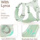 No Pull Dog Harness with Lycra, Three-Point Force Dispersion & 3D Padding, Adjustable Breathable Mesh for Small Medium Large Dogs(Light Green,L)