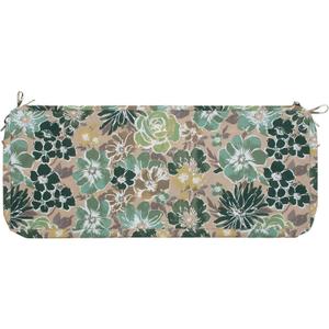 Magpie Fabrics Patio Bench Loveseat Cushion Covers (Replacement Cover only, No Insert!), Waterproof Fade Resistant Swing Cushion Slipcover with Ties(45x18x3 Inch, Green Floral)