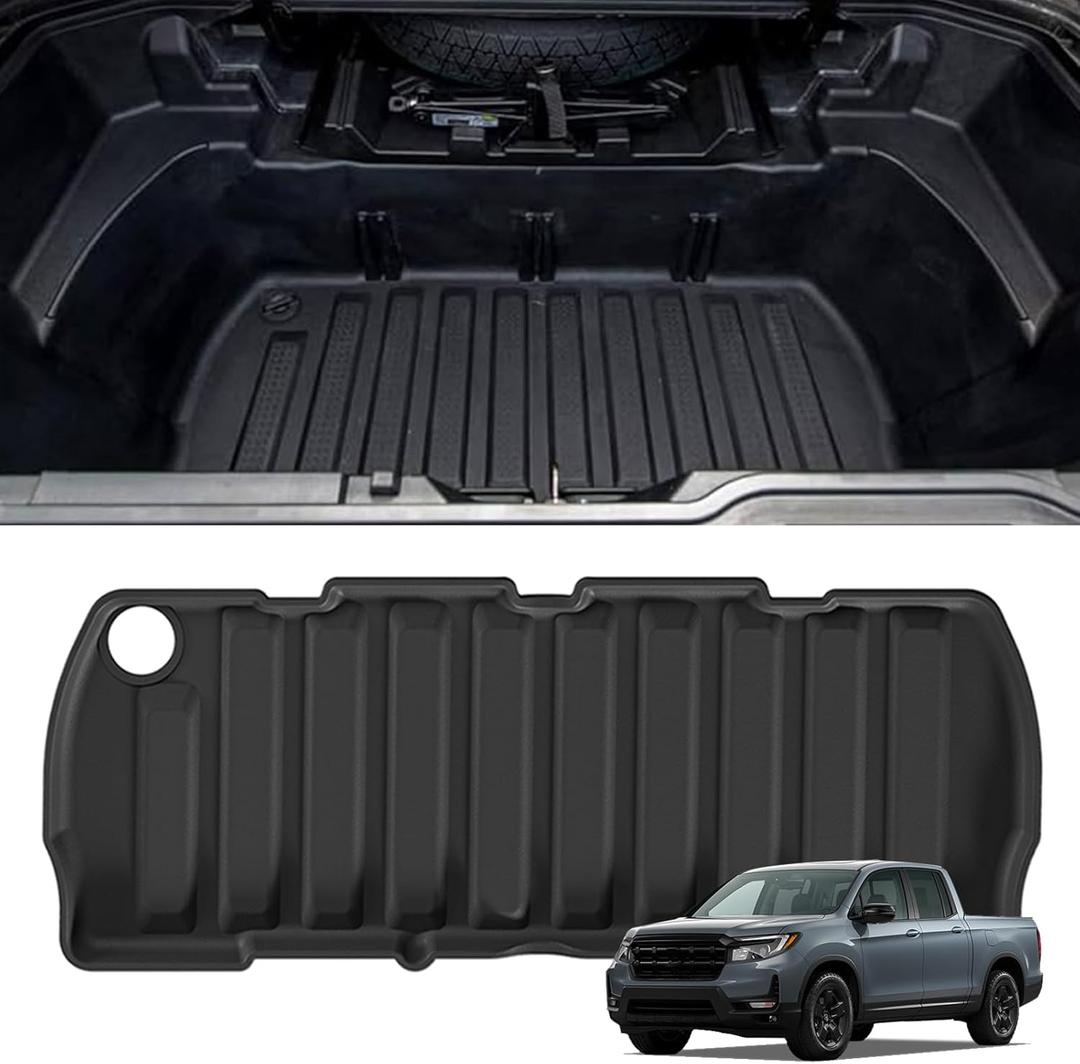 SMABEE Rear Truck Bed Lower Storage Mat for 2017-2026 Honda Ridgeline Crew Cab Under Bed Storage Liner Frunk Mat, TPE All Weather Frunk Mat Cargo Liner for Ridgeline Accessories Inteior Black