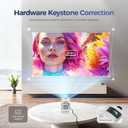 Mini Projector with WiFi and Bluetooth, Native 1080P, 200ANSI Portable Projector, Android 14 Smart System, Auto Keystone Correction, 210 Rotatable Video Projector Compatible with HDMI/USB/TV Stick