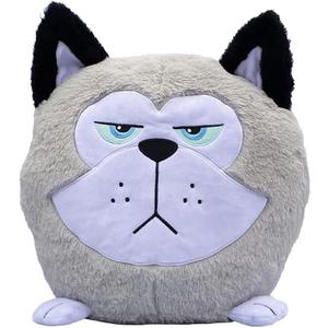Hangry Petz: Cooper Husky - 12" Grey & White Animal Plush, Squeeze Tummy for Sounds, Hungry Angry Embroidered Expression, Soft Round Companion, Kids