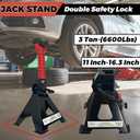 HENBOW Jack Stands,3 Ton(6600 Lbs) Capacity Car Jack Stand with Lock Pin,11.02"-16.14" Adjustable Height for Cars Trucks,Garage, SUV, UTV/ATV,1 Pair,Black