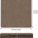 PURE ERA 30x30 Inch Soft Area Rug Ultra Plush Stair Landing Rug Brown | Soft Small Rug Indoor Easy Install, Self Adhesive Non Slip Protect Stairs from Scratch, Reduce Noise, Classic with Home Decor