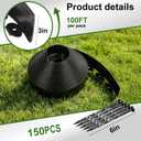3 Inch x 100FT Garden Edging Border, Plastic Edging for Landscaping with 150pcs Spikes