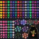 QMay 30 Sets Polyhedral Dice - 30 X 7 (210 Pieces) DND Dice with a D&D Dice Large Drawstring Bag, 30 Colors D4 D6 D8 D10 D% D12 D20, Great for Dungeons and Dragons, RPG, MTG,Role Playing Table Games