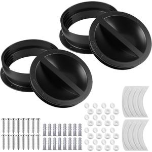 2 Set Black Dual Size Wall Mount Connector for Portable Ac Vent Ac Exhaust Hose Coupler for 6 and 6.5 Inches Hose Accessories Plug