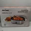 28 Quart Electric Roaster Oven with Visible & Self-Basting Lid, Large Turkey Roaster with Defrost Warm Function, Adjustable Temperature, Removable Pan Rack, Stainless Steel, Silver