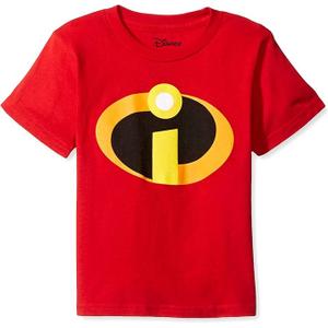 Disney Little Boys' The Incredibles Logo Costume T-Shirt, red