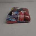Disney Cars Piston Cup Circuit Blue, Red, and Yellow, Lightning McQueen and Mater 4 Piece Toddler Bed Set - Comforter, Fitted Bottom Sheet, Flat Top Sheet, and Reversible Pillowcase