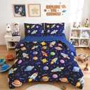 Okaydora Boys Space Full Bedding Set 5 Piece Bed in a Bag Comforter Set