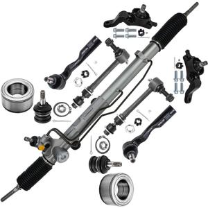 Detroit Axle - Front 11pc Rack and Pinion Kit for 04-06 Toyota Tundra 04-07 Sequoia, 1 Rack and Pinion 2 Wheel Bearings 2 Outer Tie Rods 2 Sway Bars 4 Ball Joints 2004 2005 2006 Replacement