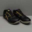 Hundred Raze Badminton Shoes (Non Marking) | Lightweight & Durable | X-Cushion, Active Grip Sole, Toe Assist, Paddle Pickle (9, Black-gold)