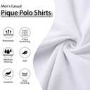 Men's Pique Polo Shirts Long Sleeve Cotton Blend Tipped Casual Collared Polo Shirts Business Classic Fit