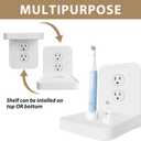 Outlet Shelf Holder Fit for Duplex Receptacle, Bathroom Decor,Cable Management,A Space Saving Solution, Homepod Mini Google Home/Echo/Smart Speakers/Electric Toothbrush/Cell Phone (Standard)