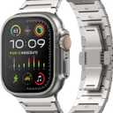 ULTIMAL Compatible with Apple Watch Ultra 3/2/1 Band 49mm, Pure Titanium Durable Strap with Scratch Resistant Coating for iWatch Band Men (Silver)