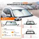 [2026 Upgraded] DooGooCoo Windshield Sun Shade for Honda Pilot 2016-2025 2026 [Cooling Ice-Crystal, 100% Sun Block ] Sun Shade for Car Windshield for Honda Pilot Sunshade, Custom Fit for Pilot.