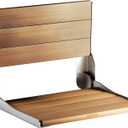 Moen Home Care Bathroom Safety Shower Chair for Elderly and Disabled, Stainless & Aluminum Foldable Teak Shower Bench, Handicap Accessories for Daily LIving, DN7110