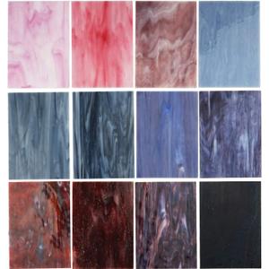 Lanyani（10 Sheets）Variety Stained Glass Sheets 4 x 6 inch Opal Art Glass Pack Tiffany Glass, Mixed Textures