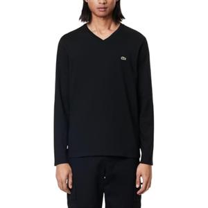 Lacoste Men's Long Sleeve Lightweight Cotton Pima V-Neck T-Shirt, L