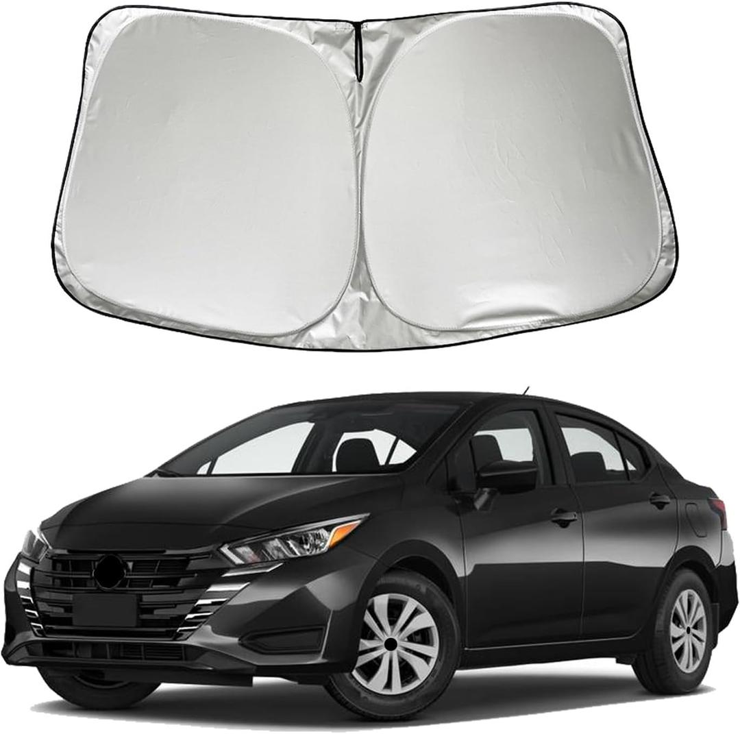 Car Windshield Sun Shade Sunshade Compatible with Nissan Versa 2025 2024 2023 2022 2021 2020 Accessories, Foldable Car Front Window Sun Shield Visor