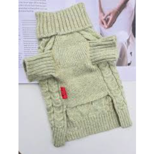 KYEESE Dog Sweaters for Small Dogs Green Color Block Pets Sweater with Fuzzy Thread Knitted Turtleneck Small Dog Sweater Soft Pet Sweater Fall Winter Dogs Clothes,  S