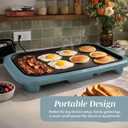 COOK WITH COLOR Electric Griddle 1200W, Nonstick Surface for Pancakes, Burgers, Eggs & More, Removable Temperature Control, Slide-Out Drip Tray, 10" x 16" Cooking Area, Slate Blue