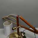 62.5" Wood Floor Lamp for Living Room Gold with Foot Switch Arc Standing Tall Lamps for Bedroom Mid Century Modern Corner Floor Lamps for Office Nursery Industrial Reading Light Room Lamp