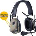 ATAIRSOFT Tactical Headset Wargame Hunting Headphone Without Noise Cancellation Function (Tan), 20.5in~25.2in.