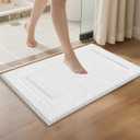 SHACOS Super Soft Fluffy Bathroom Rugs 24"x36" Non Slip Washable Bath Mats Absorbent Bath Rugs Carpets for Bathroom Floor Tub Shower Vanity Sink Home Decor Accessories, White