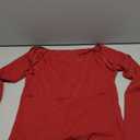 SUUKSESS Women Backless Going Out Tops Double Lined Open Back Basic Long Sleeve Red L