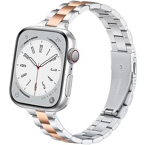 Lenrao Thin Stainless Steel Bands Compatible with Apple Watch 38mm 40mm 41mm 42mm 44mm 45mm 46mm for Women, Metal Straps for iWatch Series 11 10 9 8 7 6 5 4 3 2 1 SE