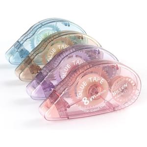 Tamaki 4 Pack Scrapbook Tape, Double Sided Tape Roller for Crafts, Adhesive Glue Runner Scrapbooking Supplies