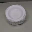 100PCS Silver Plastic Bowls - 12 oz Silver Disposable Salad Bowls - Heavy Duty Disposable Soup Bowl - Fancy Plastic Ice Cream Bowl for Weddings Parties Dinners Picnics