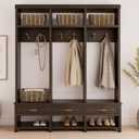 StorageWorks Wicker Baskets for Organizing, Handwoven Storage Basket with Built-in Handles, Banana Leaf Organizer for Home Decor, Set of 2