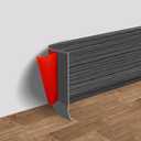 FONUNO Vinyl Wall Base Baseboard Molding Trim 4" Flexible Self Adhesive Rubber Wall Base Moulding Trim Peel and Stick Design, 4 Inch x 20 Feet, Dark Gray Wood Grain