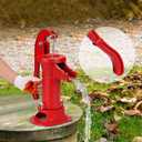 Antique Hand Well Pitcher Pump, Cast Iron Hand Well Water Pump with Ergonomic Handle, 25ft Max Lift, Manual Water Transfer Pump for Outdoor Home Garden Yard Pond Farm