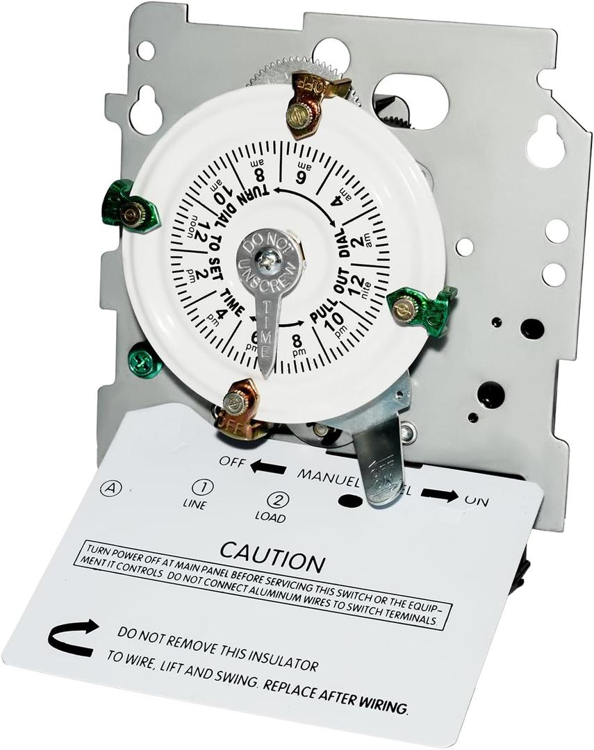 T101M Electromechanical Timer Switch Versatile Scheduling Manual Override, Mechanism Only