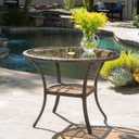 Christopher Knight Home San Pico Wicker Glass Table, Multibrown, 
40"D x 40"W x 29.5"H